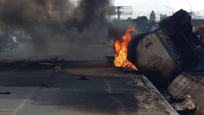 Another Petrol Tanker Goes Up In Flames In Onitsha