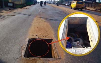 Road Danger: Manholes Turn Death Holes On Lagos Roads