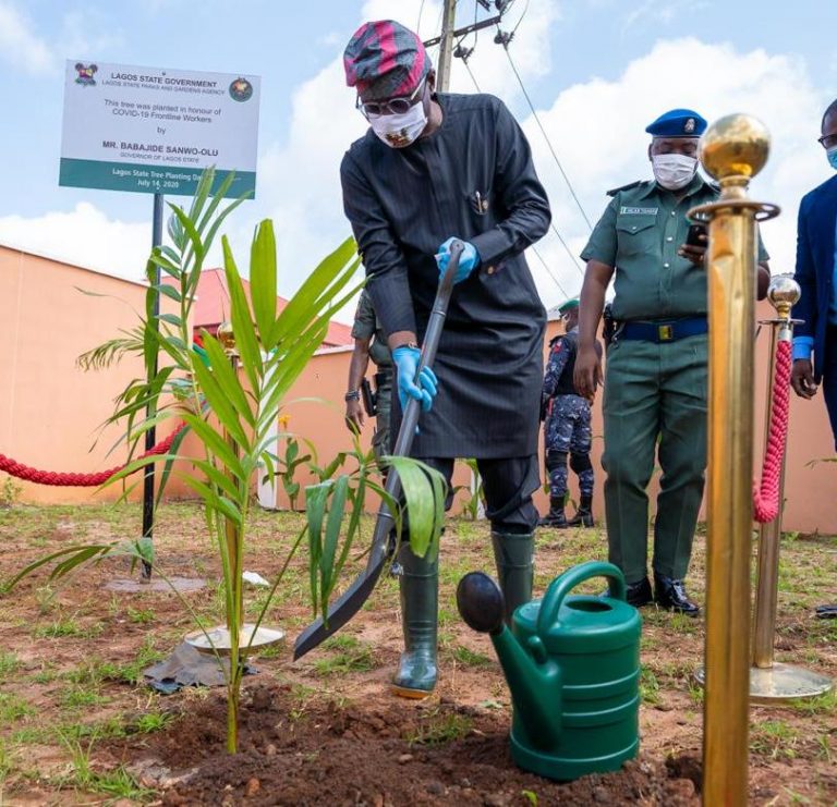Sanwo-Olu Applauds Health Workers’ Sacrifice As Lagos Marks 2020 Tree-Planting Day