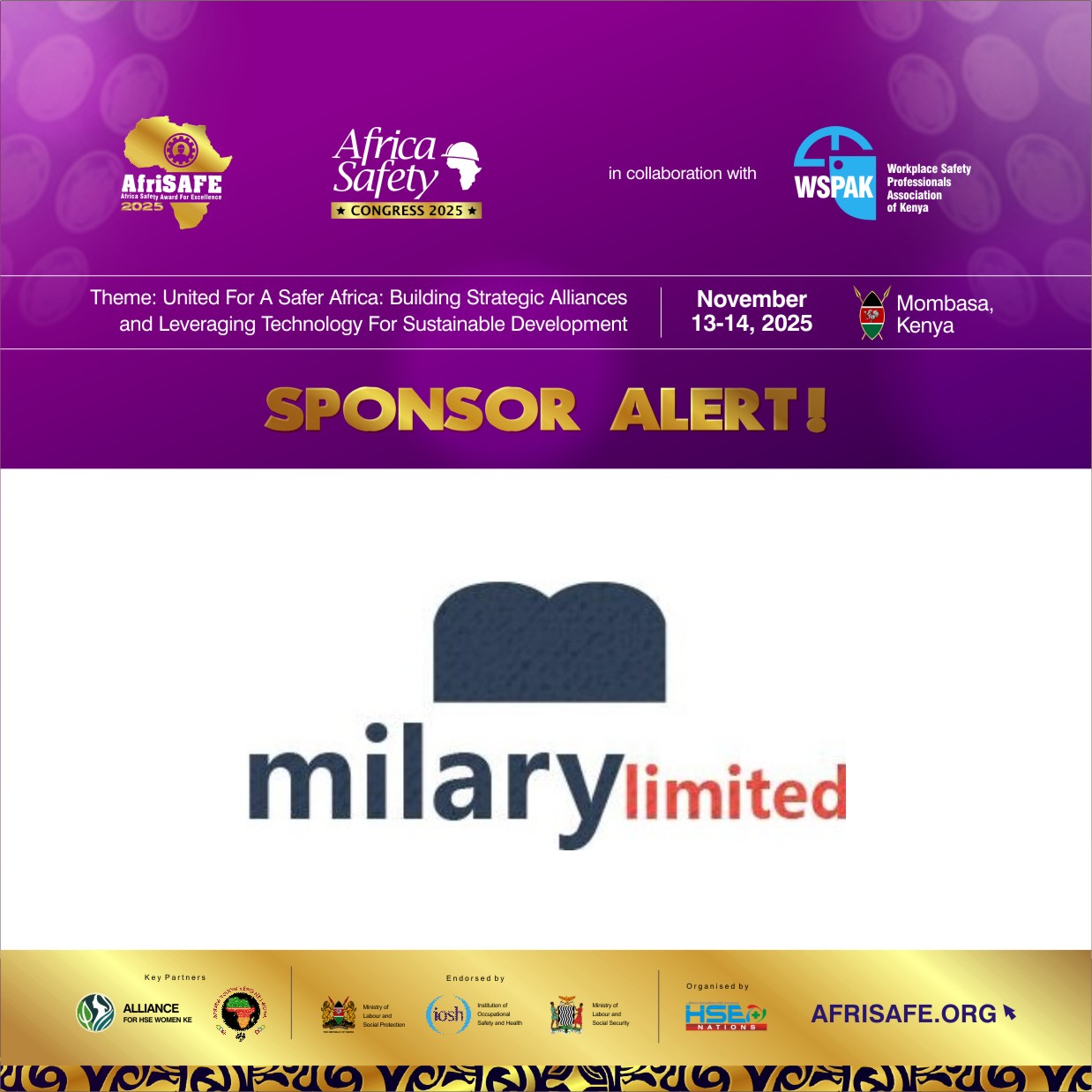 Quality PPE Supplier Milary Limited Sponsors AfriSAFE 2025, Reinforces Commitment To Safety Innovation