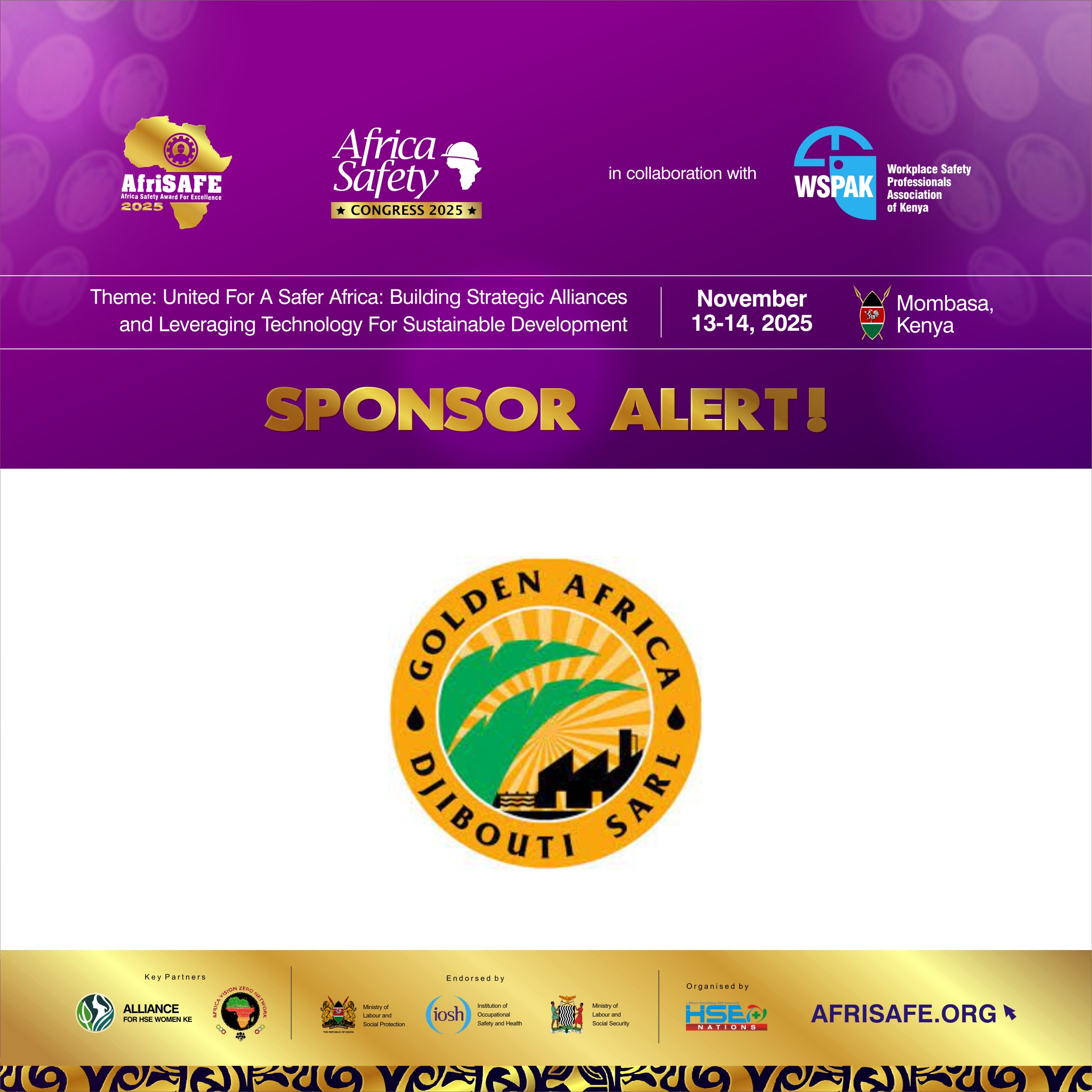 Top Edible Oil Brand in East Africa, Golden Africa Djibouti, Joins AfriSAFE 2025 As Sponsor