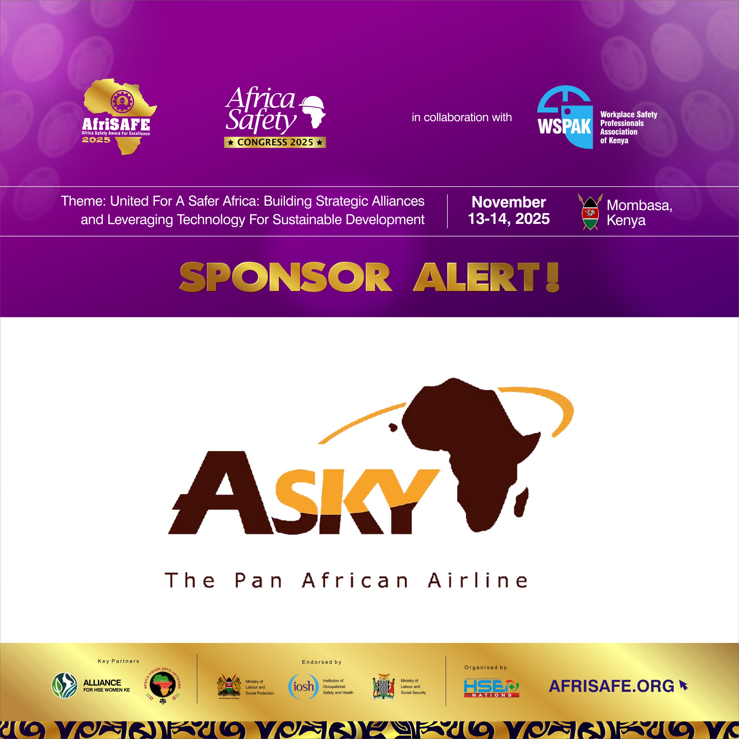‘The Pan African Carrier’ – ASKY Airline Joins AfriSAFE 2025 as Sponsor
