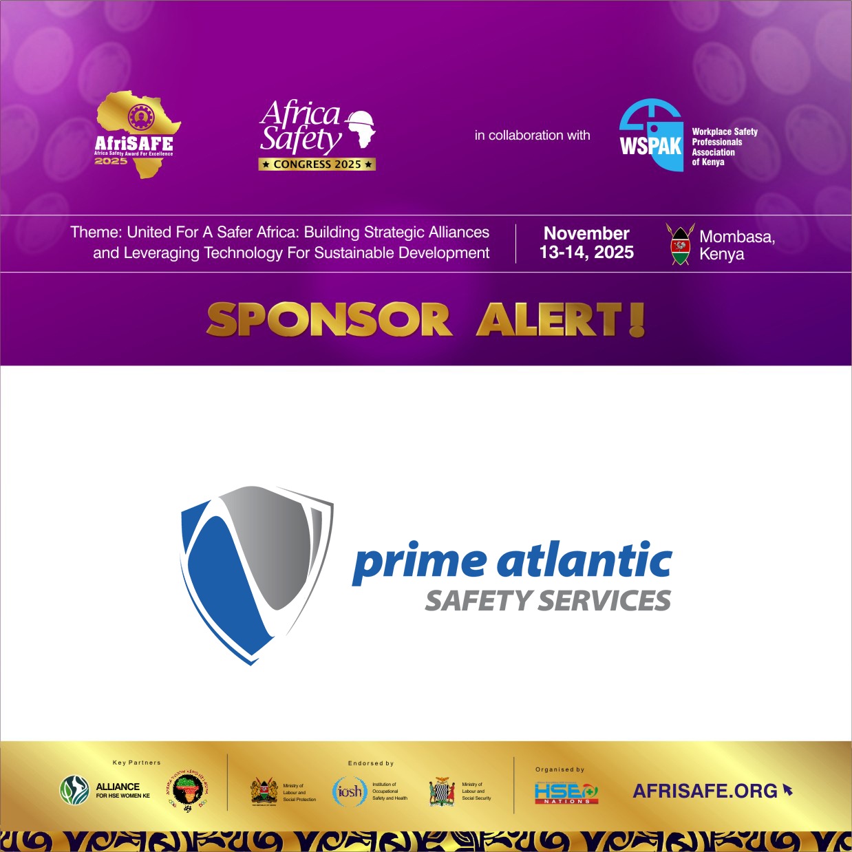 Trusted Safety Solutions Provider Prime Atlantic Backs AfriSAFE 2025 as Red Carpet Sponsor