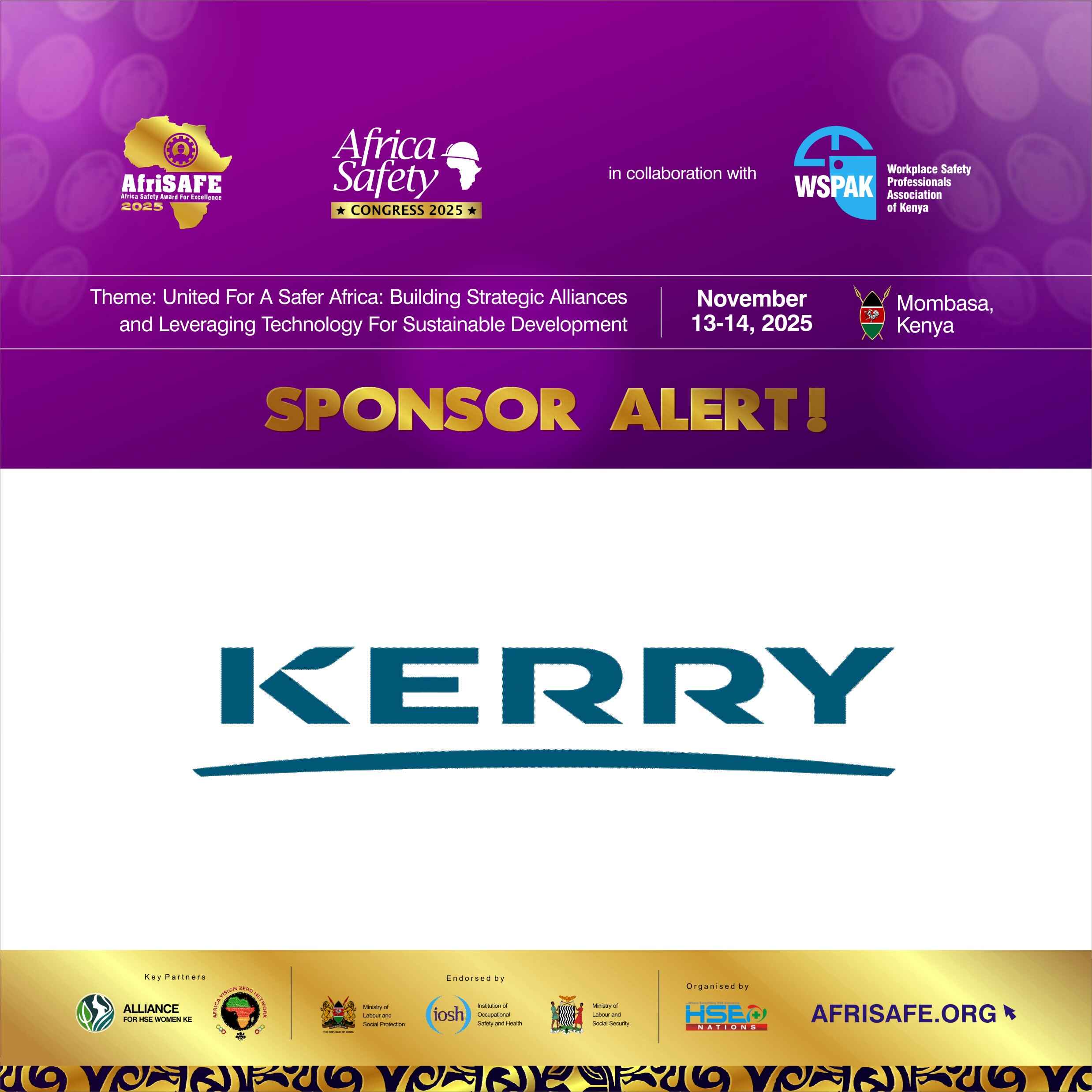 Global Nutrition Leader Kerry Group Joins AfriSAFE 2025 as Key Sponsor