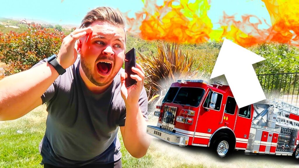 Someone calling for help during fire emergency