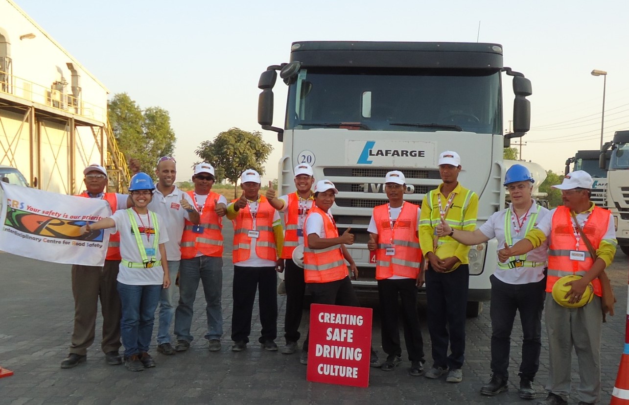 António Pedro in Myanmar Asia with Lafarge cement truck drivers.