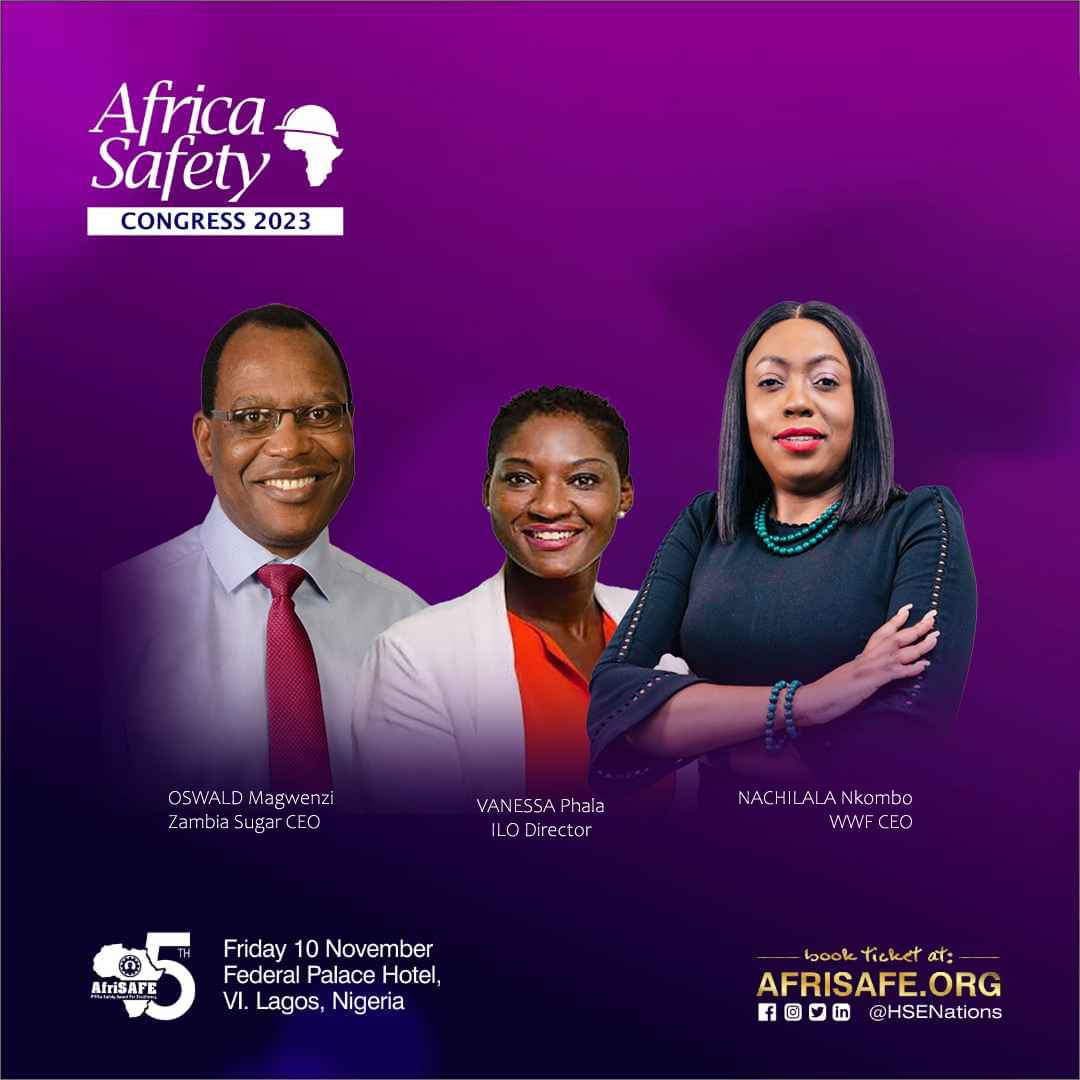 Oswald Magwenzi (Zambia Sugar CEO), Vanessa Phala (ILO Director), and Nachilala Nkombo (WWF Zambia CEO) Confirmed for AfriSAFE 2023