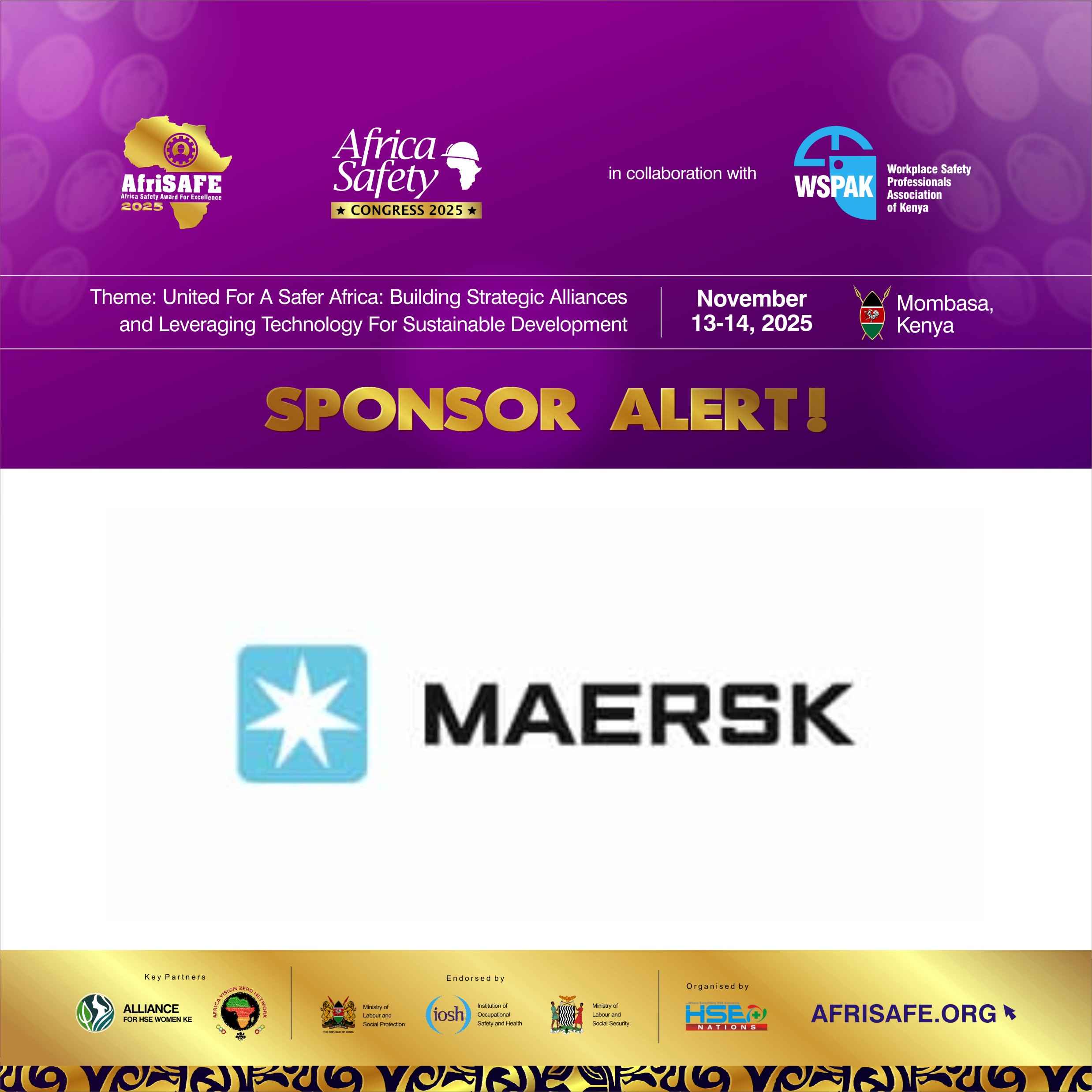 Global Logistics Leaders Maersk Sponsors AfriSAFE 2025 Awards